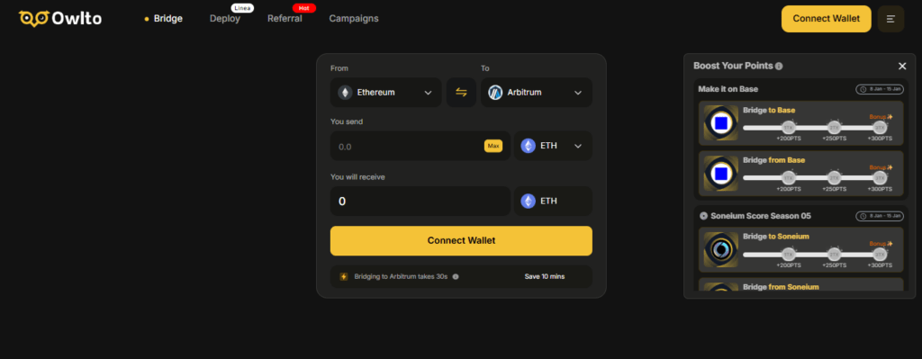 Owlto Finance (OWL) puan sistemi